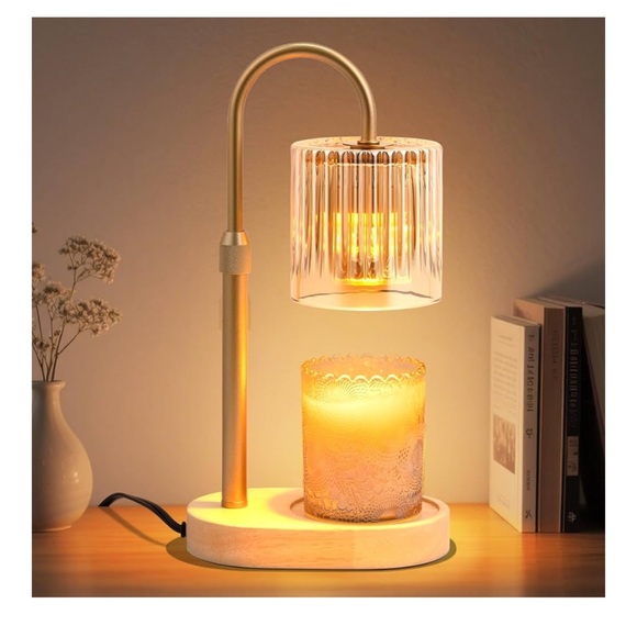 Amber Glass Candle Warmer Lamp with Adjustable Height & Timer - Picture 1 of 7
